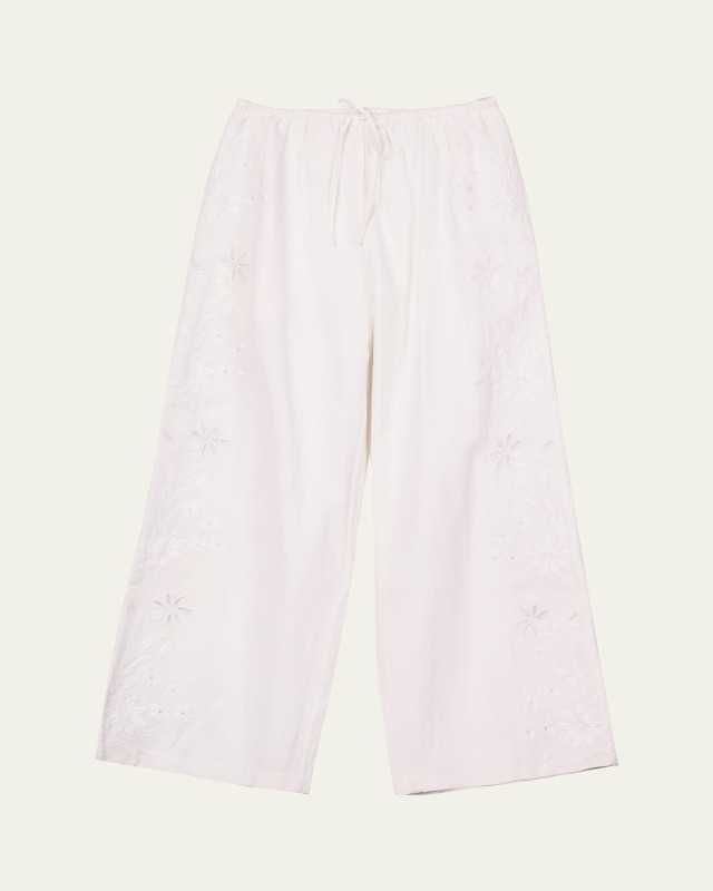 Ermmano Embroidered Drawstring Pants